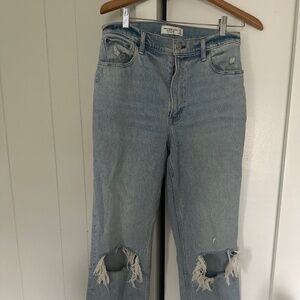 Straight ultra high rise jeans